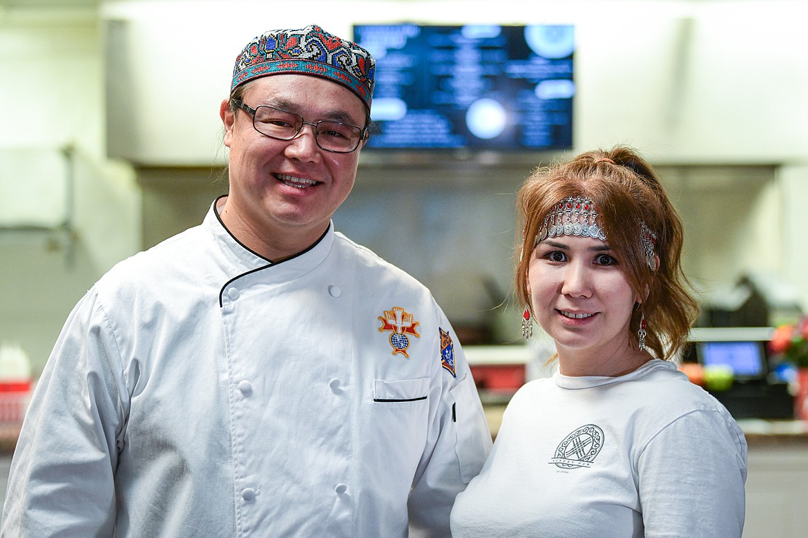 Almaz Yussupov and Anel Tucker at Hungry Hun Deli at the Kalispell Center Mall on Friday, Oct. 20. (Casey Kreider/Daily Inter Lake)