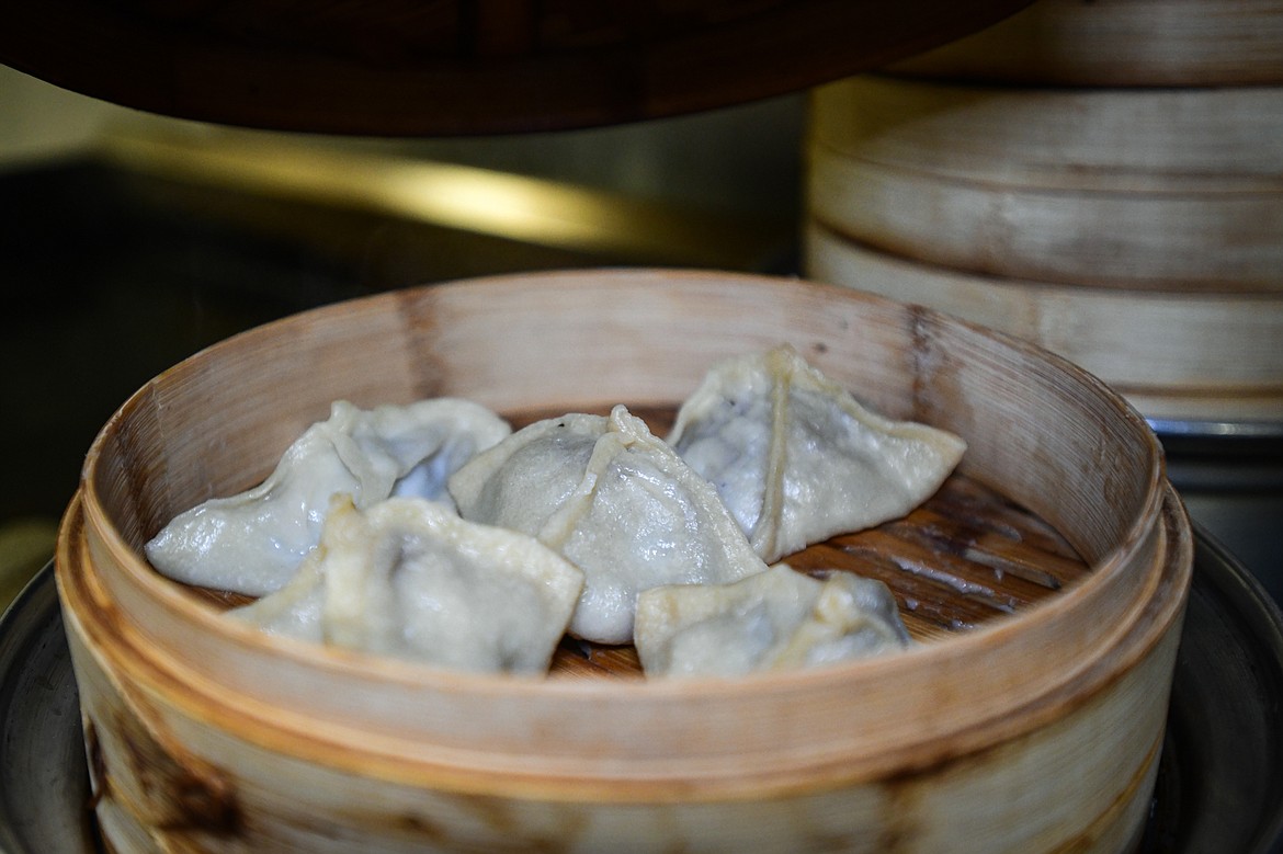 Dumplings cook inside a bamboo steamer at Hungry Hun Deli at the Kalispell Center Mall on Friday, Oct. 20. (Casey Kreider/Daily Inter Lake)