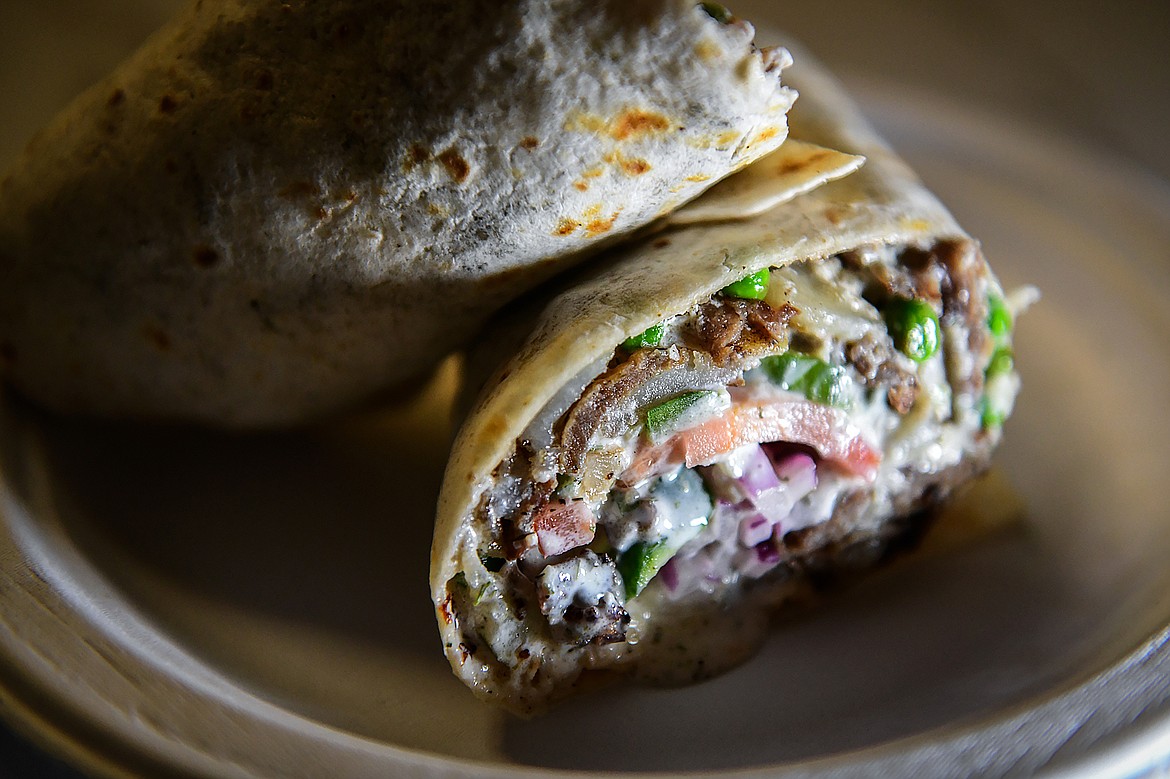 The Turkish Gyro Roll at Hungry Hun at the Kalispell Center Mall on Friday, Oct. 20. (Casey Kreider/Daily Inter Lake)