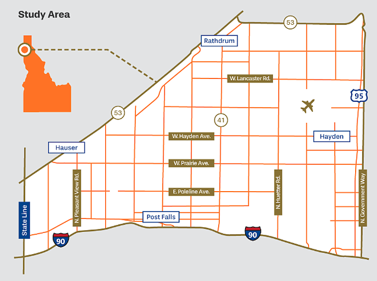 The Idaho Transportation Department is initiating a Planning and Environmental Linkages study to examine mobility across the Rathdrum Prairie, from the state line to Government Way and from Interstate 90 to State Highway 53. An open house will be held Nov. 1.