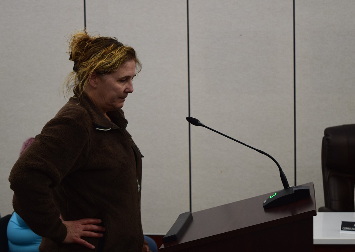 Adams County Pet Rescue Director Kyya Grant speaks with the Othello City Council and answers questions during the citizen input portion of Monday’s regular meeting.