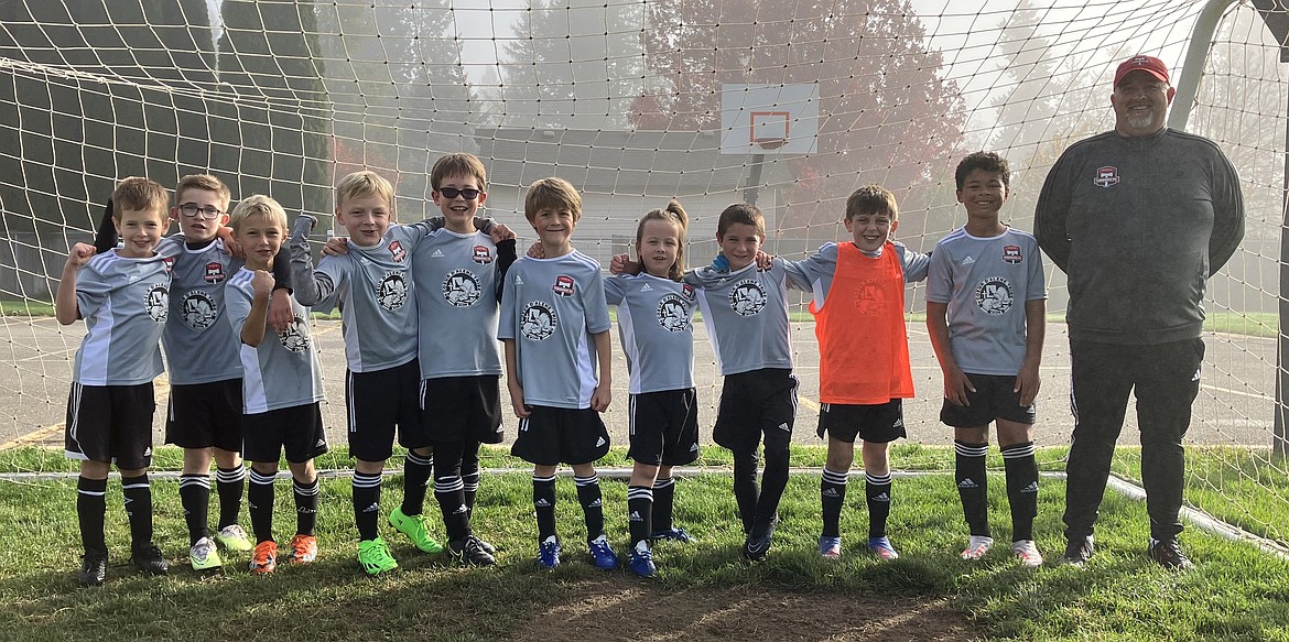 Courtesy photo
The Timbers North FC 15 Boys red team defeated the Sandpoint FC U9B Nees team 2-1 last Saturday, with goals scored by Cooper Corbeill and Thomas Davis. From left are Matt Shandy, Jaxon Mitchell, Cooper Corbeill, Maddox Hoy, Case Schwarz, Beckham Sharbono, Porter Caten, Thomas Davis, Reid Funkhouser, Quentin Lee Toelle and coach Ian McKenna.