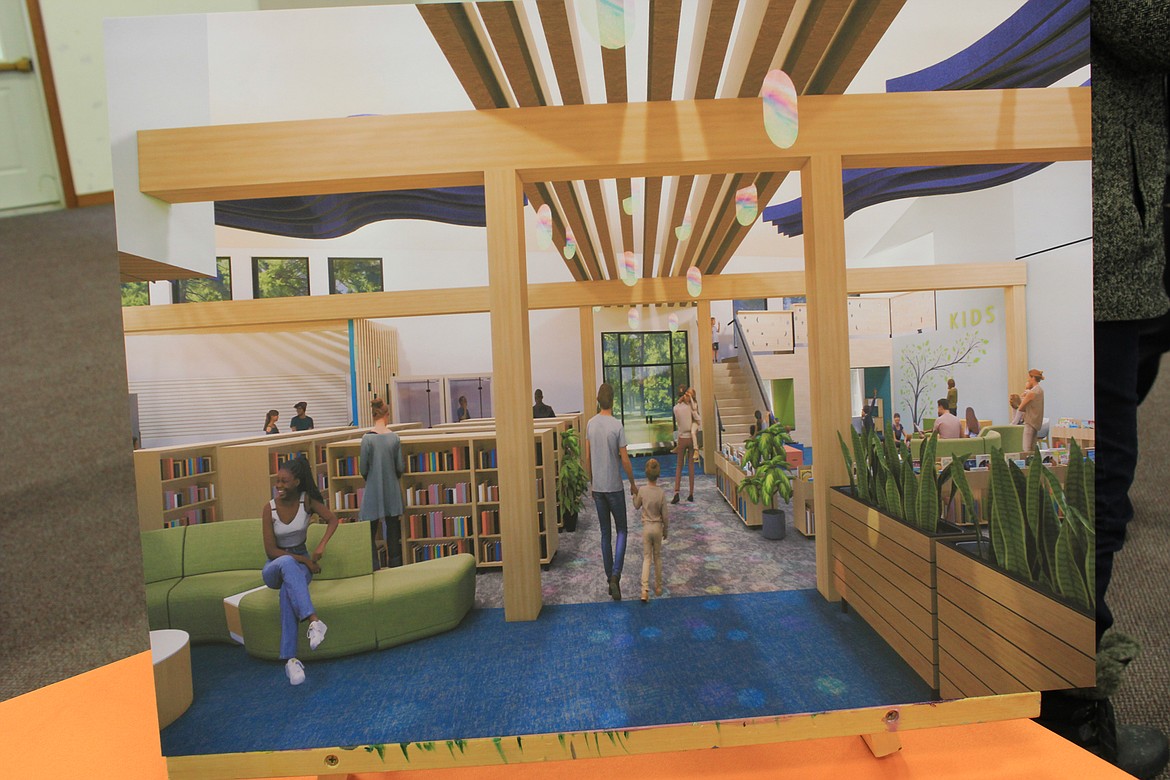 An artist rendering for the new Bigfork library showcases what the interior will look like. (Taylor Inman/Daily Inter Lake)