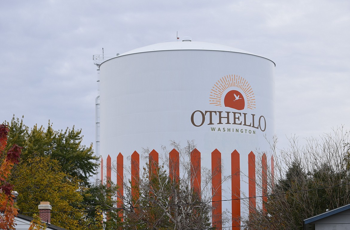 One of Othello’s two water towers is pictured. The Othello City Council voted Monday to approve water utility rate increases from 2024 to 2028.