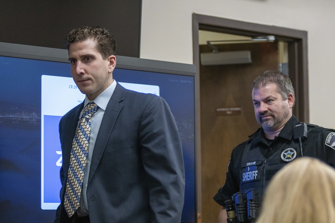 Bryan Kohberger enters a courtroom for a hearing in Moscow, Idaho, on Thursday, Oct. 26, 2023. A judge has declined to dismiss a grand jury indictment against Kohberger, accused of fatally stabbing four University of Idaho students. Kohberger is charged with four counts of murder in connection with the deaths at a rental house near the campus in Moscow, Idaho, last November. (Kai Eiselein/New York Post via AP, Pool)