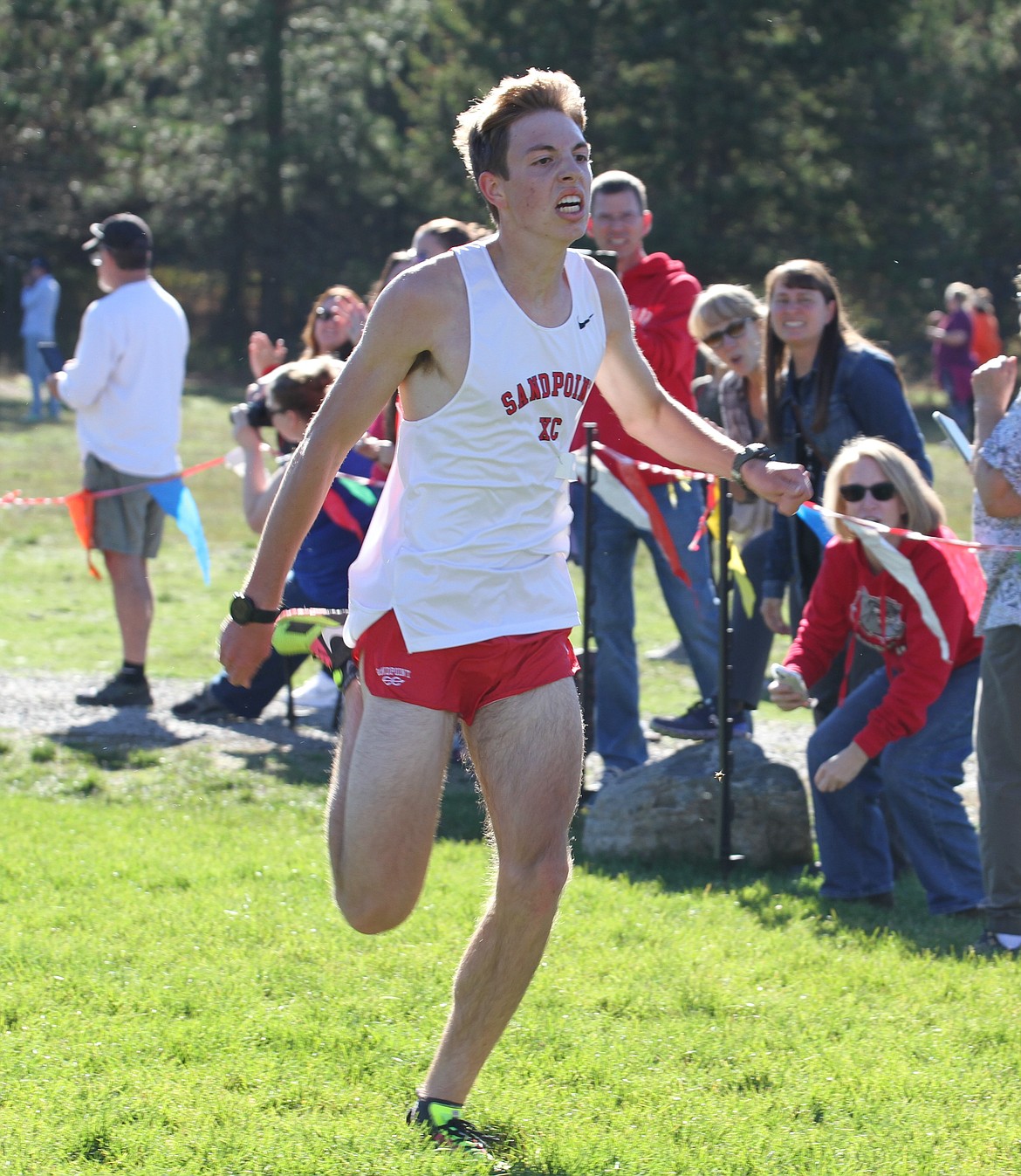 Sandpoint senior Daniel Ricks competes at the district championship meet earlier this season. At the state championship meet, Ricks finished in 24th place out of 115 runners with a time of 16:52.71 to help the Bulldogs to a seventh-place team finish.