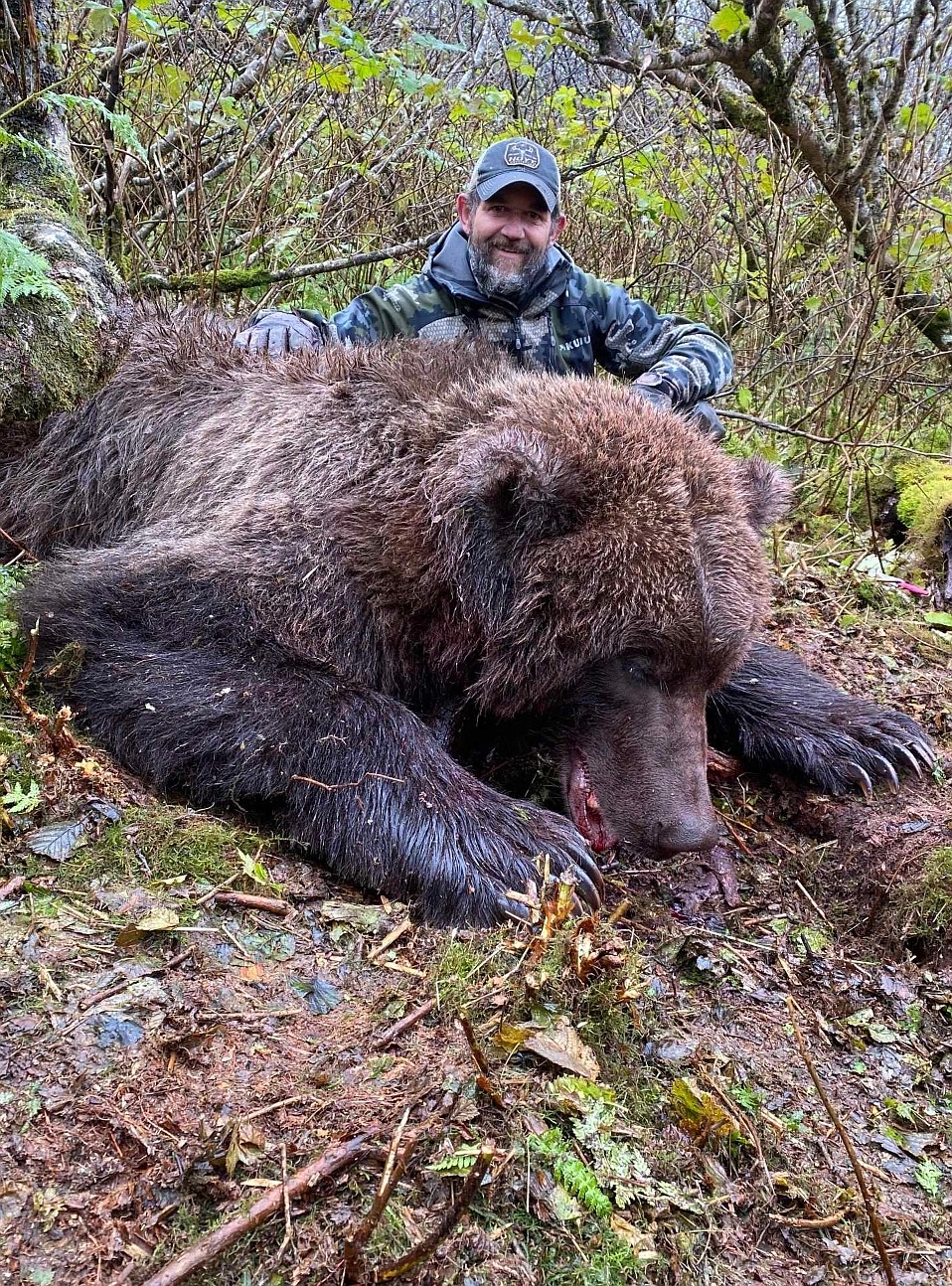 While Kelly Johnston of Superior was punching his elk tag in the first week of the season, his son Tim was in Alaska on a brown bear hunt that almost became a disaster. After the first shot it went into the thickest brush possible. Tim and his guide went in, and it charged. A 12-yard shot from the hip from Tim and another from the guide, this 9.5-foot beast collapsed.