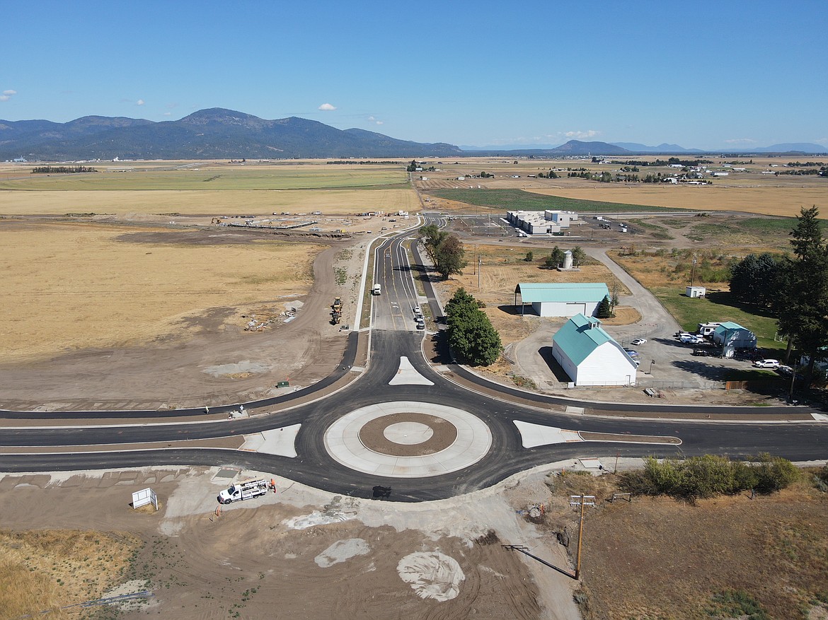 Traffic is once again moving on Prairie Avenue between State Highway 41 and North Meyer Road in Post Falls after a closure of nearly 20 weeks and the installation of two new roundabouts. This roundabout at Prairie and Fennecus was finished just before Labor Day.