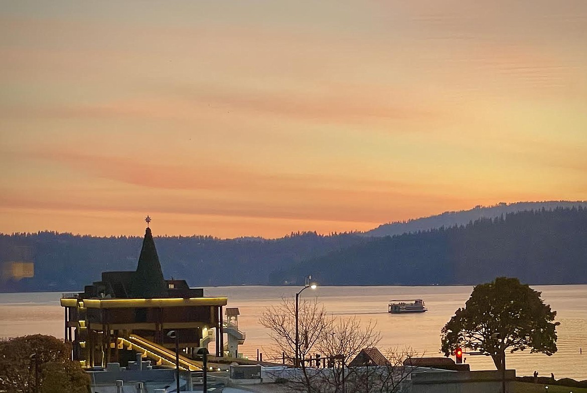 Judith Yancey shared this Sunday evening sunset photo with The Press. "The most beautiful end of October for 2023," she said. "Thirty-six degrees and 6 o’clock p.m. Colorful sky and cruise boat. The lake turned orange in places from the sunset."