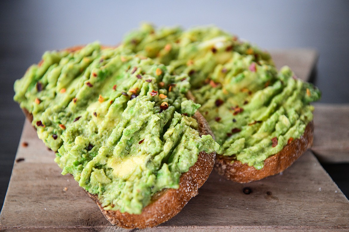 Avocado toast made on sourdough bread at Mountain Cafe at Mountain Meadow Herbs in Somers on Wednesday, Nov. 1. (Casey Kreider/Daily Inter Lake)