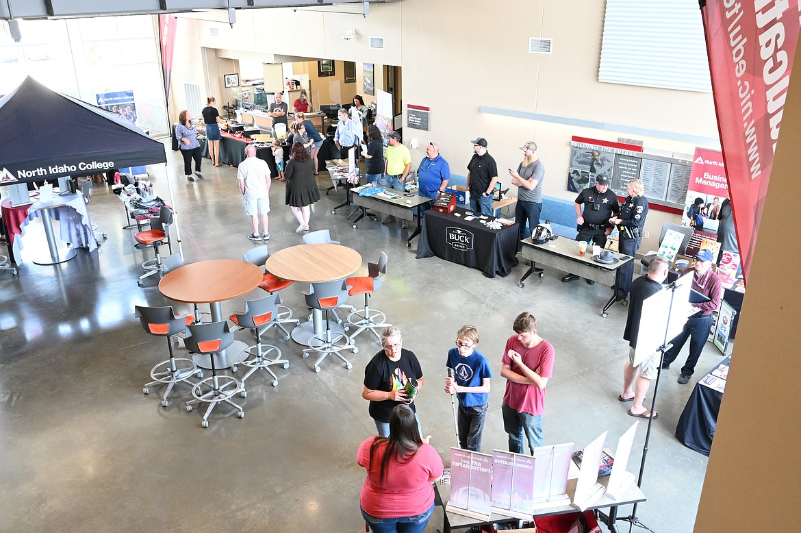 Booths set up for job fair in August 2021 at NIC’s Parker Technical Education Center in Rathdrum.