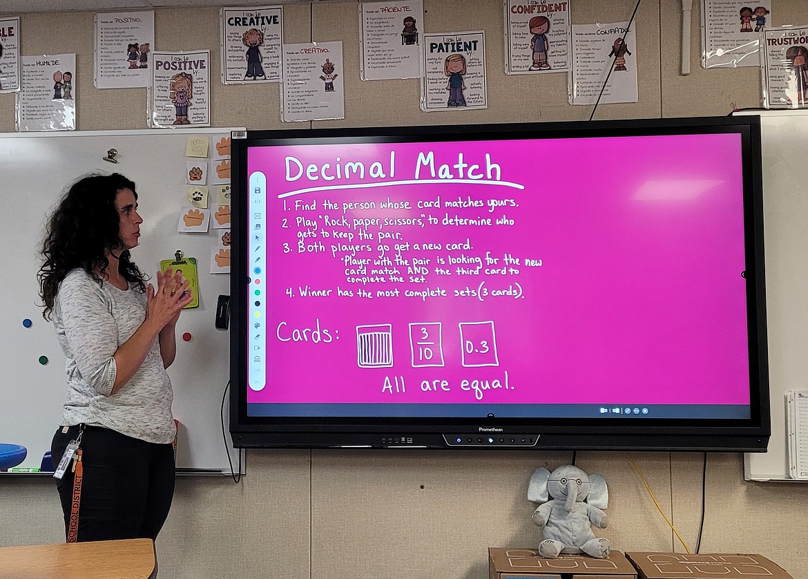 Vibrant colors help to engage students in learning, especially for today’s digital natives who are visual learners. Showing concepts in multiple visual terms – three-tenths, a visual representation of 30% or 0.3 in this case – helps students grasp concepts in the way that works best for them, improving their learning experience.