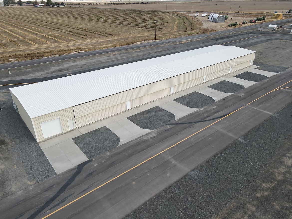 The Port of Othello’s most recent hangar at the Othello Municipal Airport. The Port also recently upgraded its fuel pumps, which the port is now considering leasing to aircraft broker Kevin Raver to start a Fixed-Base Operator at the airport.