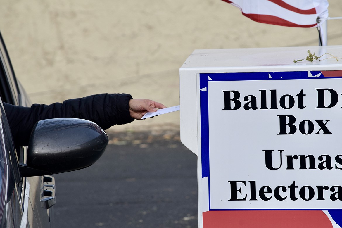 A Grant County resident casts a vote. Election Day 2023 is today.