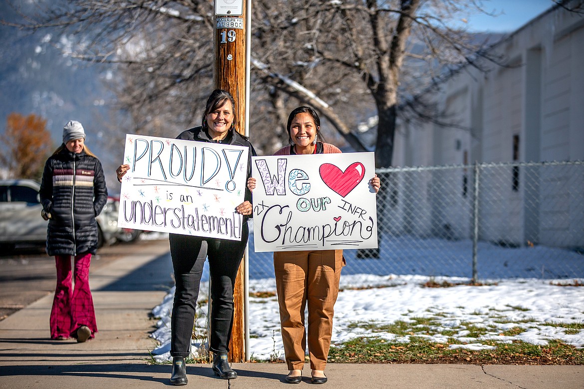 Fans of barrel-racing champ Graysen O'Connor welcomed her home during a parade last Monday in Arlee. (Jamie Sievers photo)