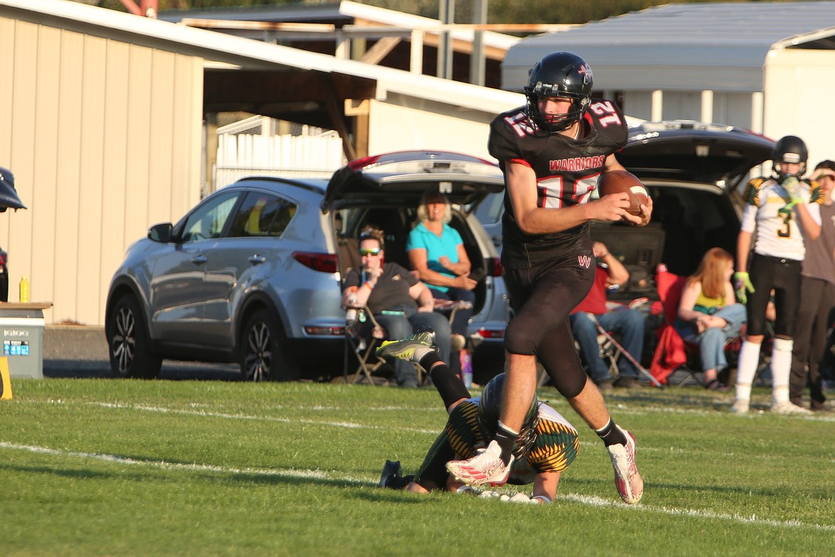 ACH freshman Max Grindy caught two touchdowns against Waterville-Mansfield Friday night.