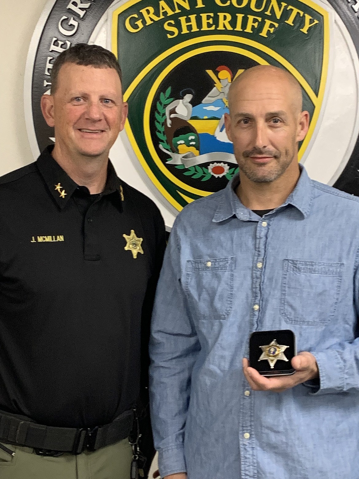 Undersheriff John McMillan administered the oath of office to Corrections Deputy Josh Lloyd Monday morning. The ceremony was attended by Lloyd's family and colleagues.