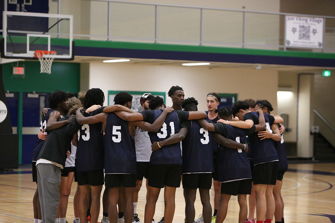 Big Bend players huddle up in between drills during a Nov. 1 practice.