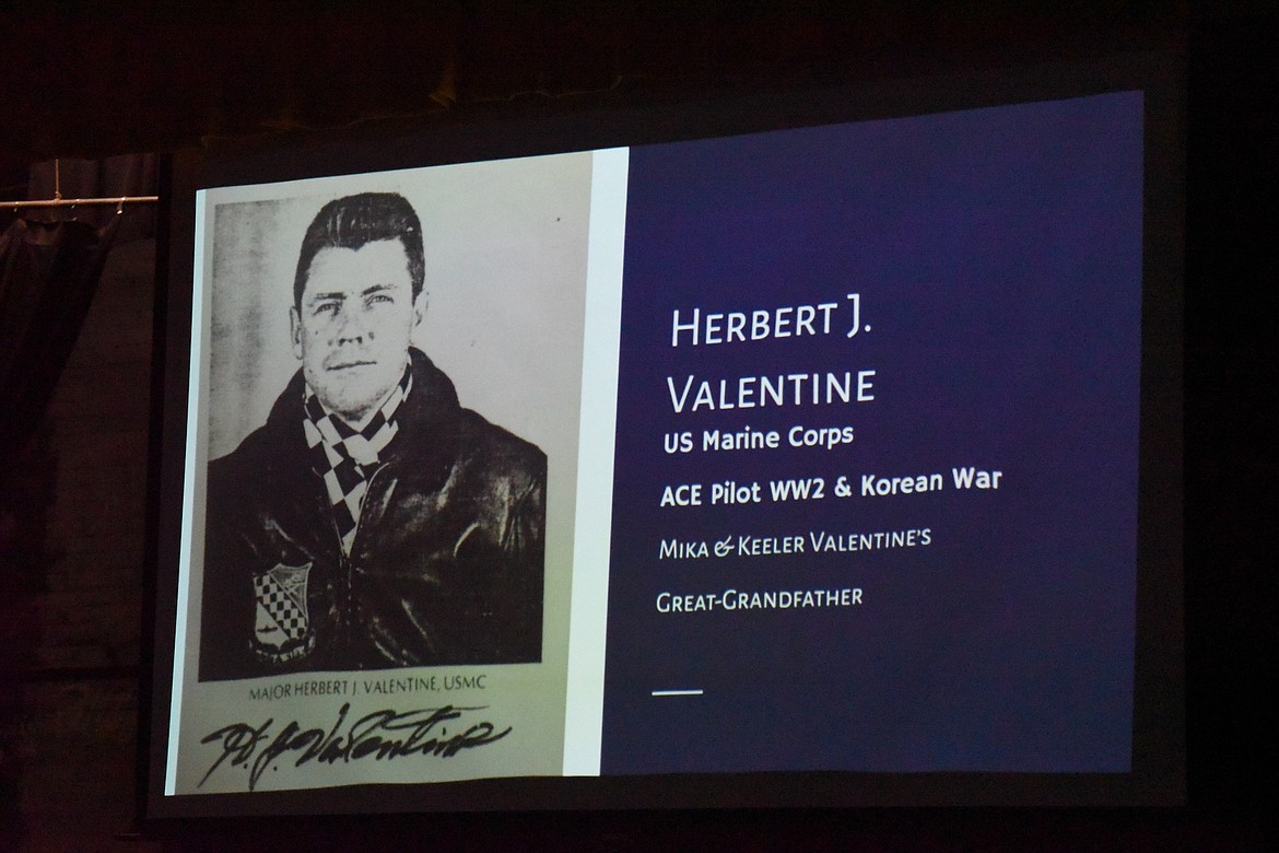 A slide show illustrating local veterans was part of the Veterans Day ceremony Friday, Nov. 10, at Troy High School. (Scott Shindledecker/The Western News)
