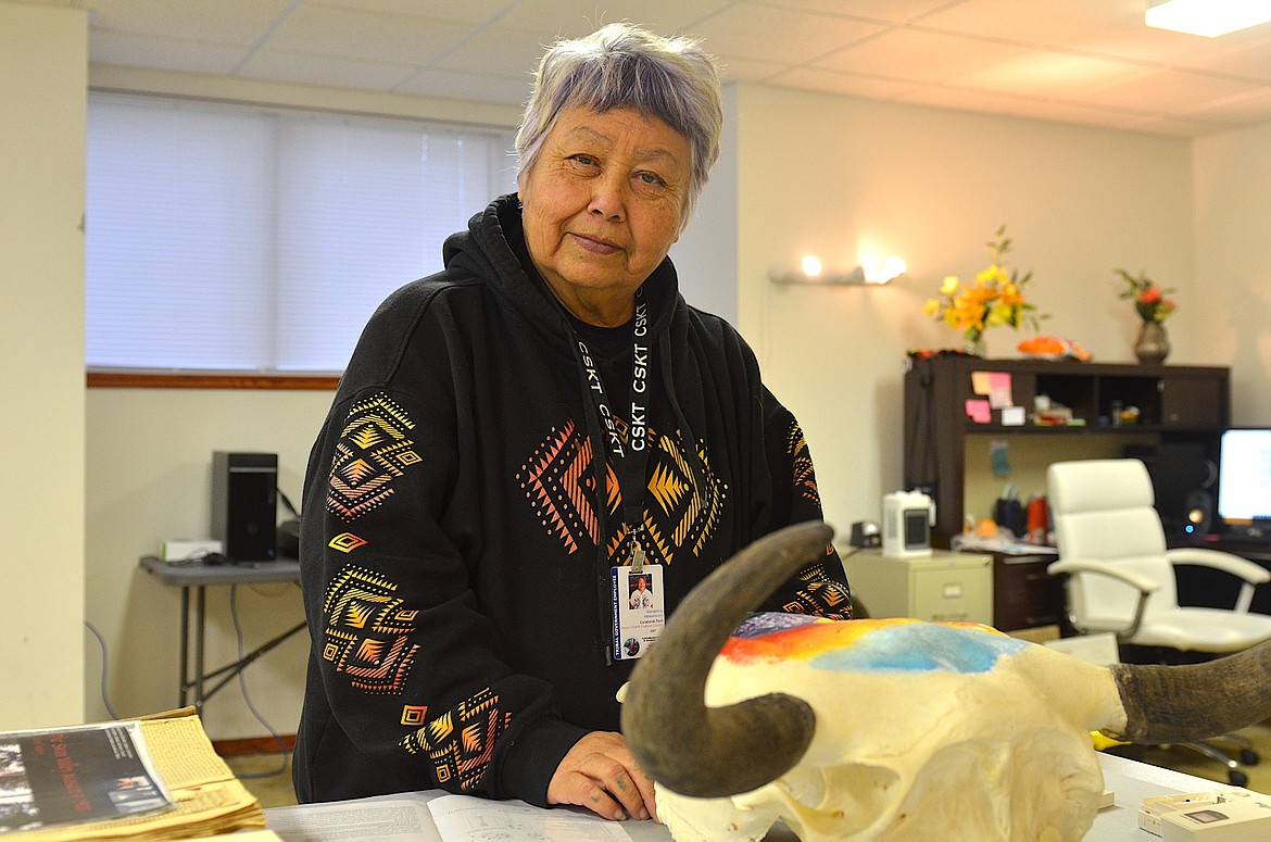 Three Chiefs' curation technician Geri Hewankorn has devoted countless hours to restoring tribal artifacts damaged in the blaze that destroyed the People's Center. (Kristi Niemeyer/Leader)