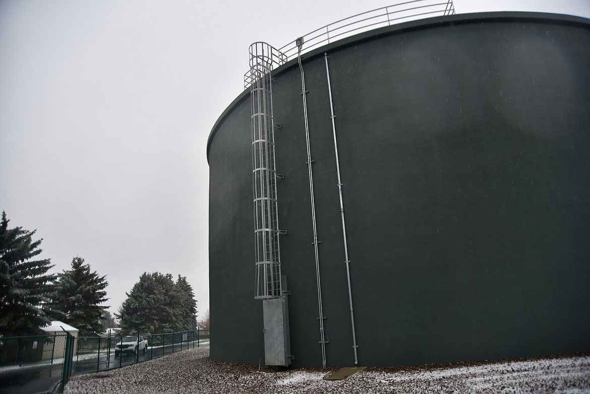 One of two water storage tanks owned by the Evergreen Water and Sewer District that underwent a $2 million renovation. (Heidi Desch/Daily Inter Lake)