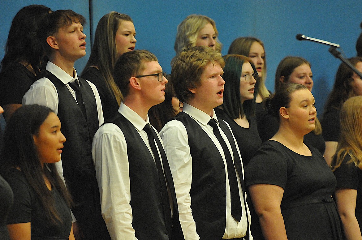 Members of the Libby High School choir perform on Thursday, Nov. 9 at the Memorial Center to honor U.S. military veterans. (Hannah Chumley/The Western News)