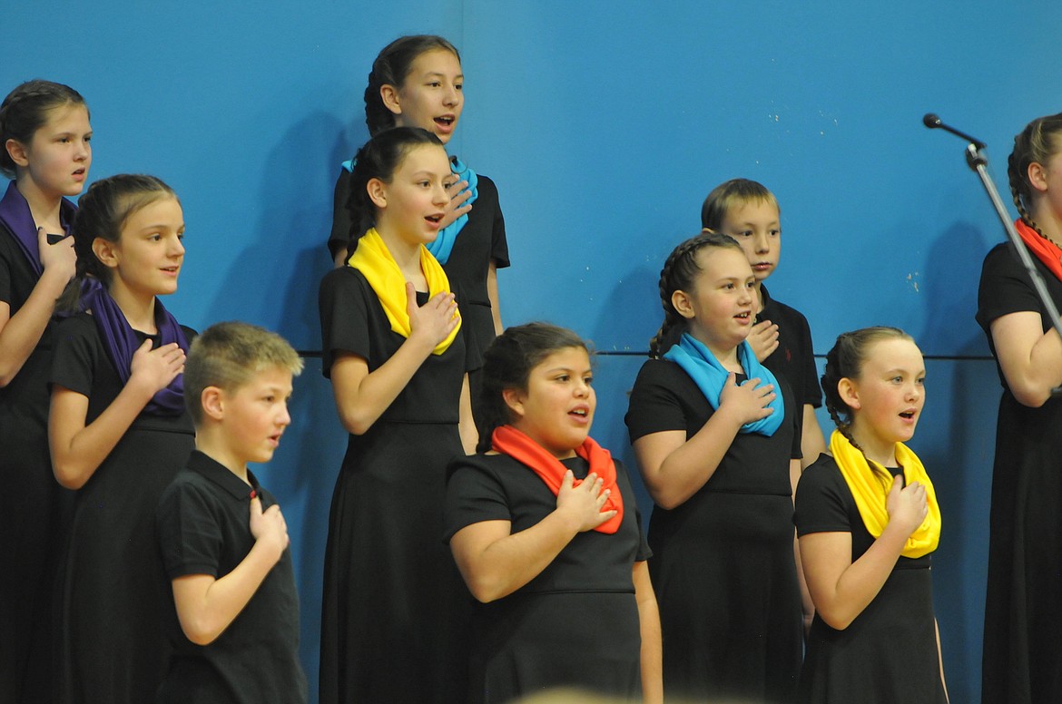 Members of the Libby Youth Select choir perform on Thursday, Nov. 9 at the Memorial Center to honor U.S. military veterans. (Hannah Chumley/The Western News)