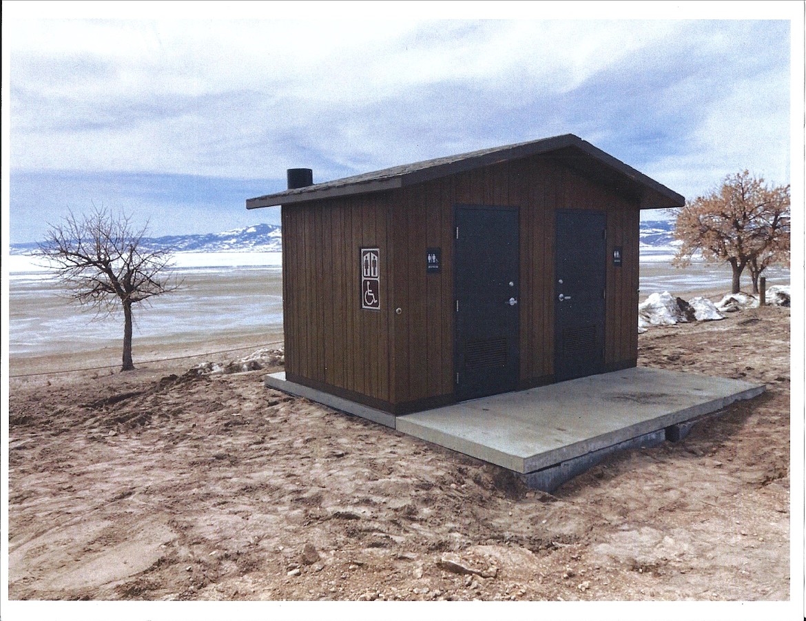 East Shoshone Park was recently awarded a RAC grant through the United States Forest Service that will be used to place two new vault toilet restroom facilities at the park. The facilities will be similar to one that is pictured here.