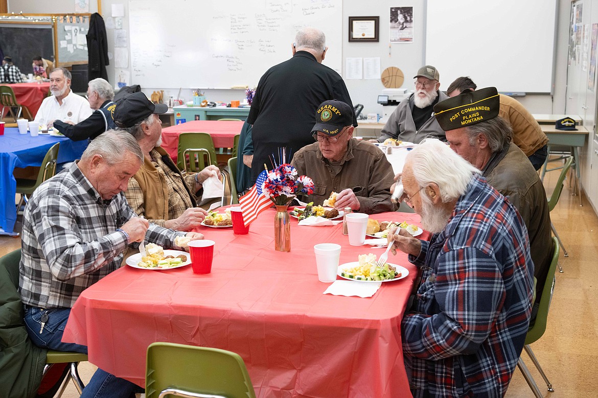 Local veterans are honored at the Plains luncheon. (Tracy Scott/Valley Press)