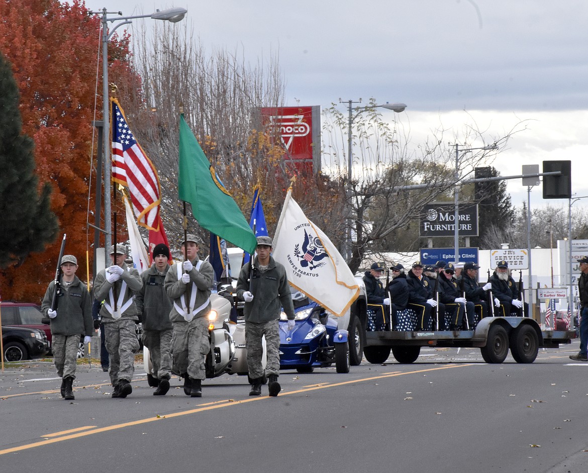 The annual Veterans Day parade makes its way up Basin Street in Ephrata Saturday morning.