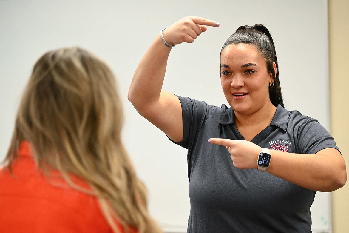 University of Montana student Alicia Camel gets hands-on experience in the Athletic Training Program. (UM photo by Ryan Brennecke)