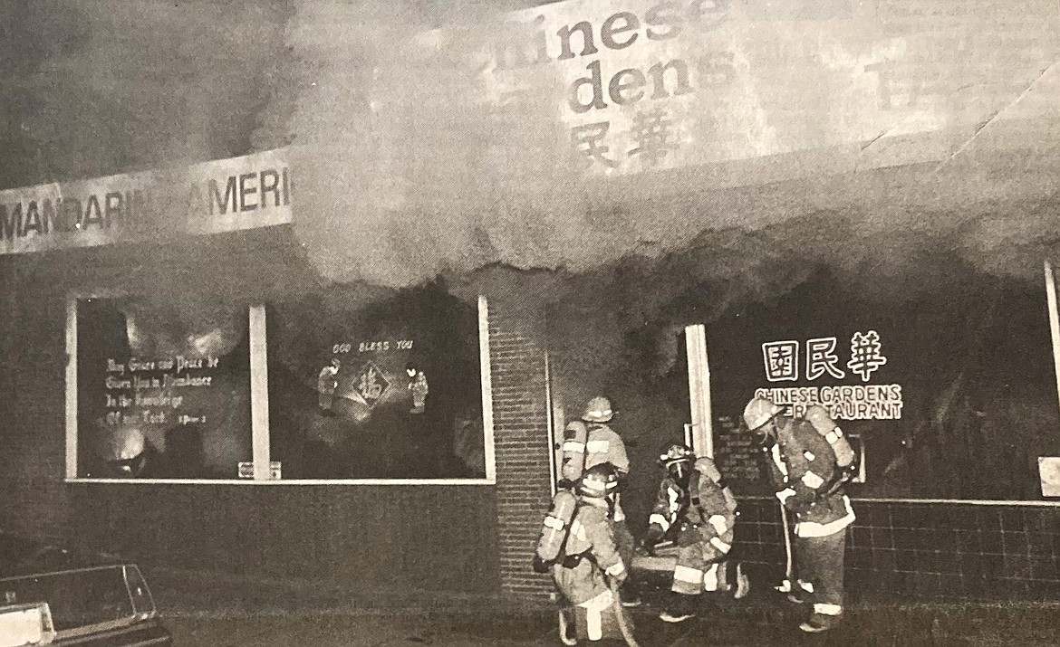 The owner of Chinese Gardens promised to rebuild after fire destroyed his restaurant.