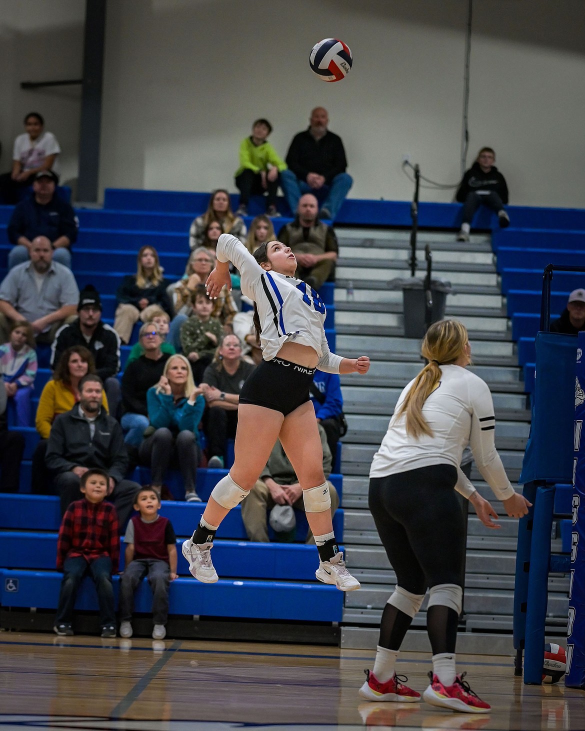 Mission's Alecia Steele leaps for the ball during the Volleyball All-Star game, hosted by St. Ignatius. (Christa Umphrey photo)