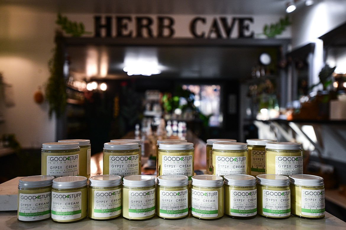 Containers of Gypsy Cream at The Good Stuff Botanicals in Bigfork on Tuesday, Nov. 21. (Casey Kreider/Daily Inter Lake)