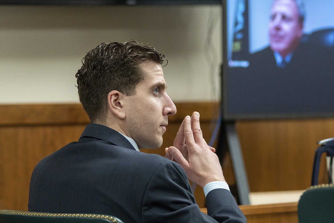 Bryan Kohberger listens to arguments during a hearing in Moscow, Idaho, on Thursday, Oct. 26, 2023. On Monday, Nov. 20, an Idaho judge overseeing Kohberger's trial issued an order banning media cameras from the courtroom. A livestream of the proceedings will be available to ensure public access. Kohberger is accused of stabbing four University of Idaho students to death late last year. (Kai Eiselein/New York Post via AP, Pool, File)