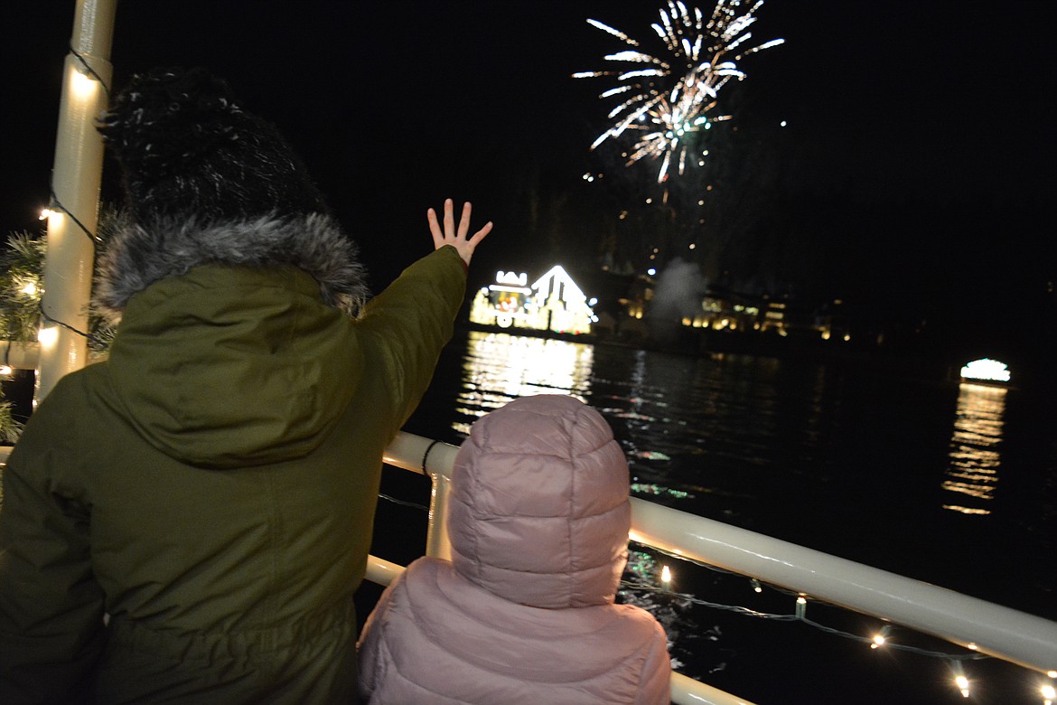 Hadley and Leighton Johnson came with their family from Spokane to complete their annual tradition of travelling to the North Pole to see Santa and watch the light show and fireworks display.