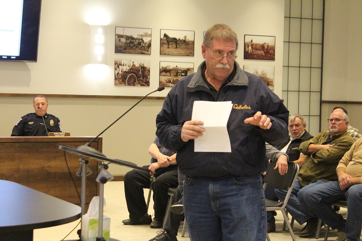 Rod Soul talks to the Quincy City Council about B Street Northeast during the Quincy City Council meeting Tuesday.