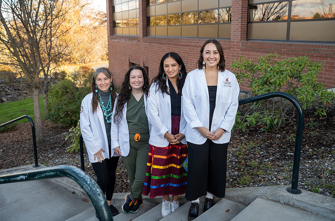 Members of the WSU chapter of the Association of Native American Medical Students, from left to right: Chantelle Roberts, Lexie Packham, Calysta Bauer, and Amaya Pelagio