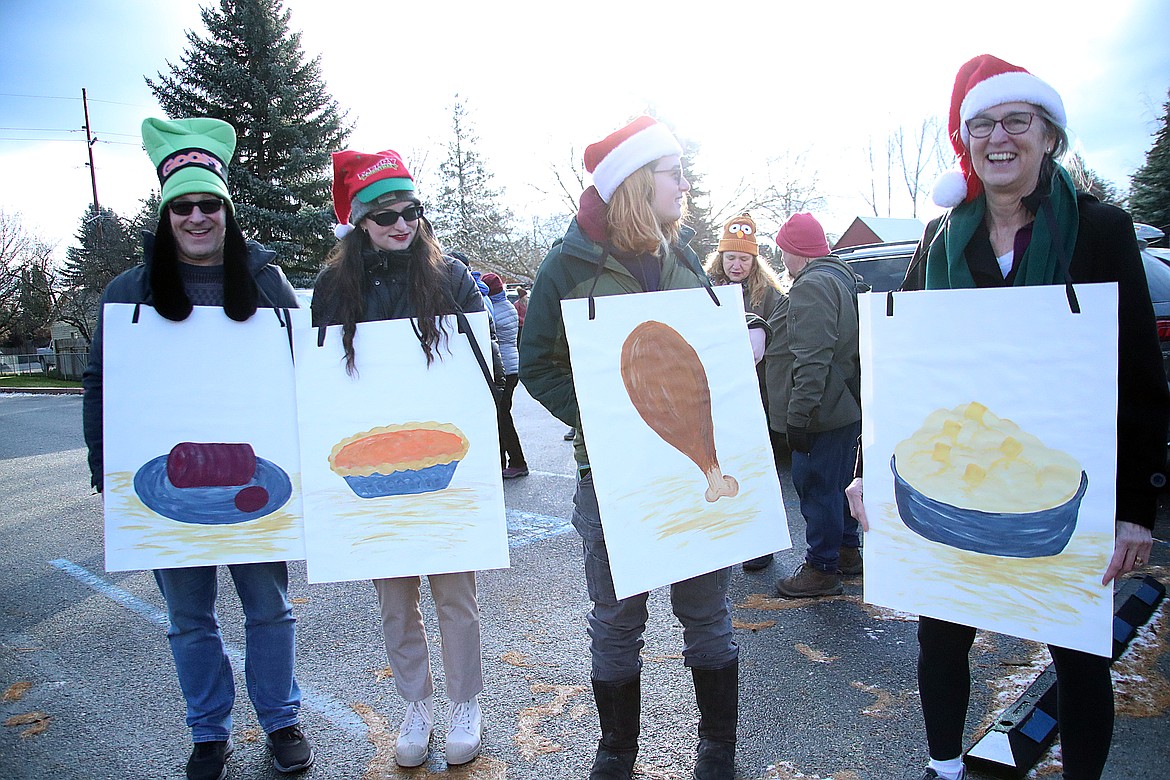 Members of the Keseloff family — Dan, Kat, Anya and Lisa — brought their Thanksgiving spirit to the annual Turkey Trot fun run on Thursday.