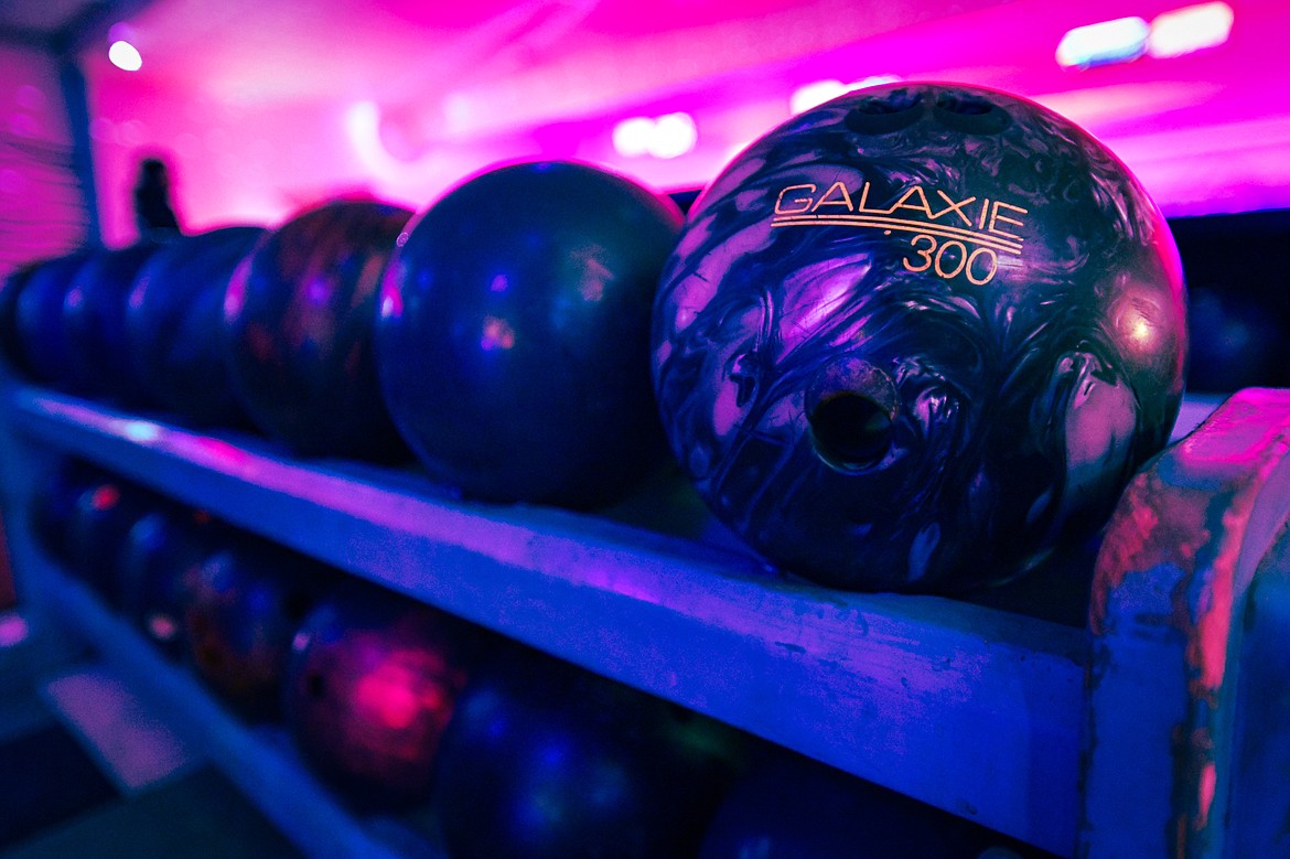 Bowling balls at Glacier Lanes on Friday, Nov. 24. (Casey Kreider/Daily Inter Lake)