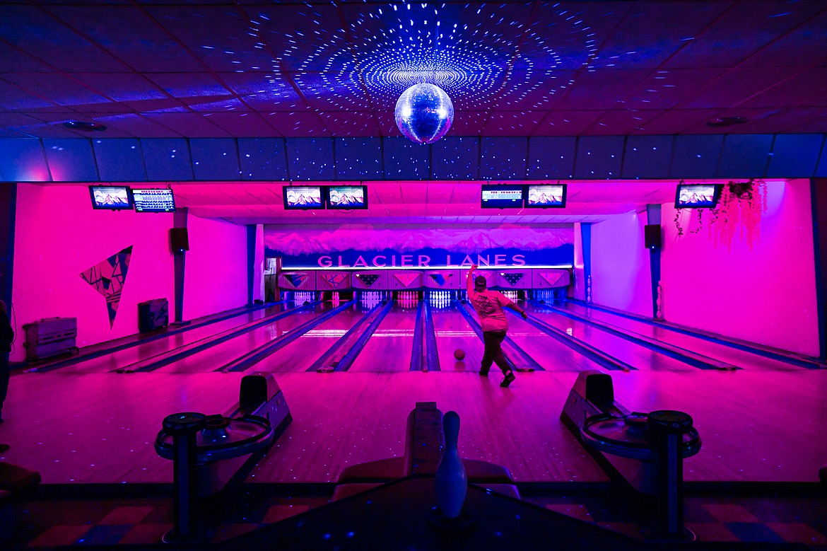 Nick Kardelis bowls a frame at Glacier Lanes in Columbia Falls on Friday, Nov. 24. (Casey Kreider/Daily Inter Lake)