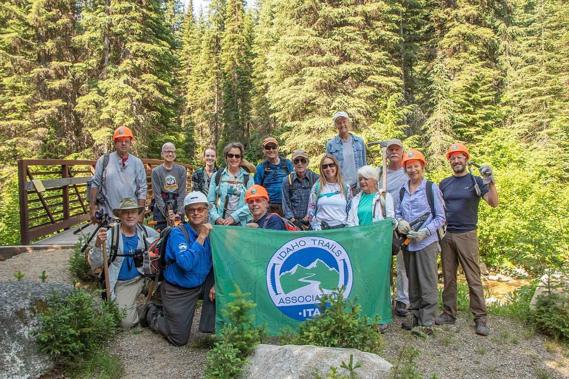 Idaho Trails Association volunteers pose for a group photo at a recent event.