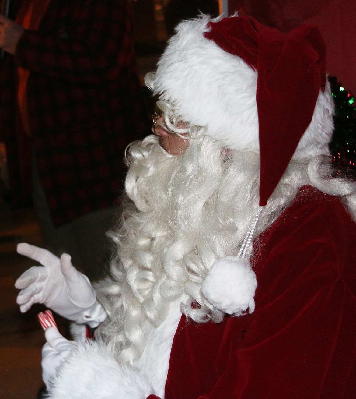 Santa Claus welcomes the community to the town's annual tree lighting ceremony Friday. The event marks the start of the holiday season in the Sandpoint area.