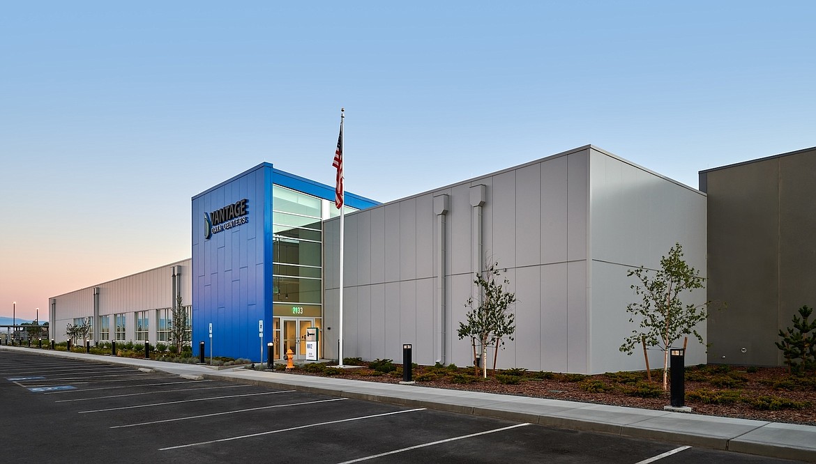 The Vantage Data Center facility near Quincy, the second phase of which is pictured, has been finished with a third phase. The facility is now operating and serving clients.