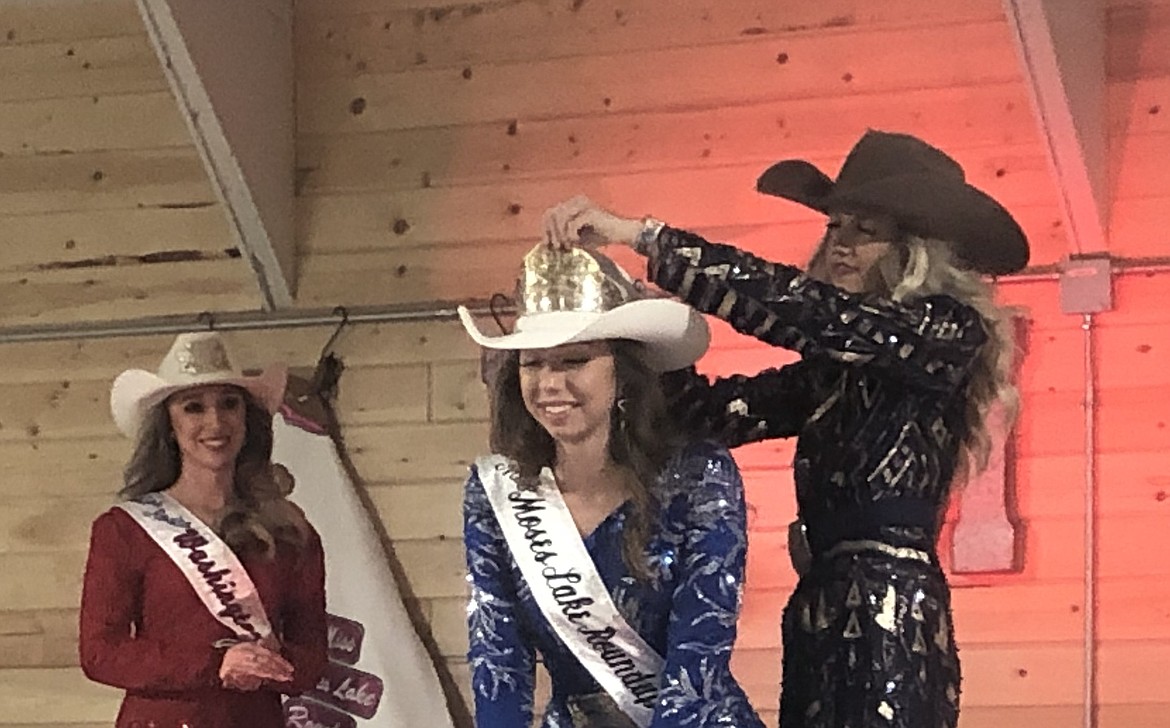 Miss Moses Lake Roundup 2024 Alexis Shoults is crowned by Miss Moses Lake Roundup 2023 Annabelle Booth. The newly-crowned queen will represent the Roundup in a variety of ways as she completes her duties over the next year.