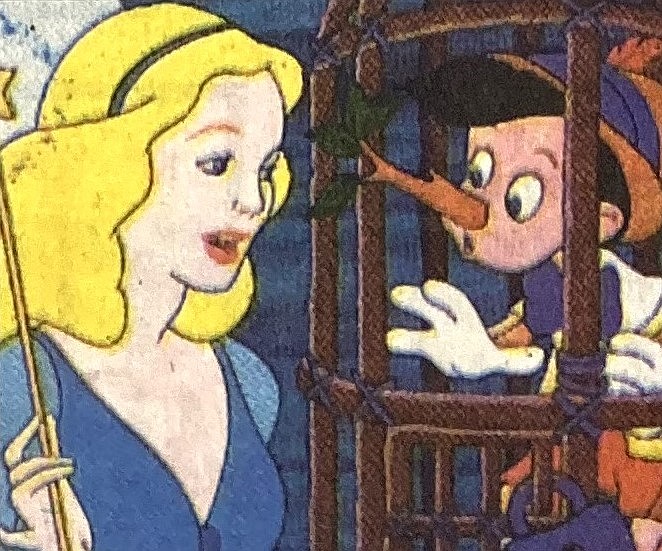 The Blue Fairy and Pinocchio promoting the 1940 film.