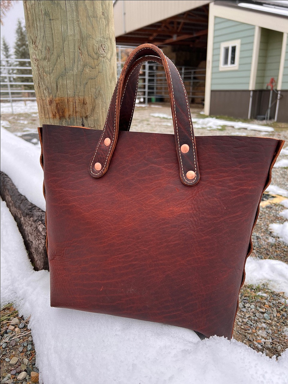 A leather bag made by Elisa Wilson. (Courtesy photo)