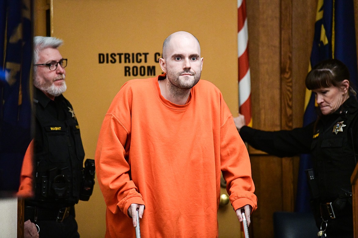 Jonathan Douglas Shaw appears for his sentencing hearing in Flathead County District Court in Kalispell on Thursday, Nov. 30. (Casey Kreider/Daily Inter Lake)