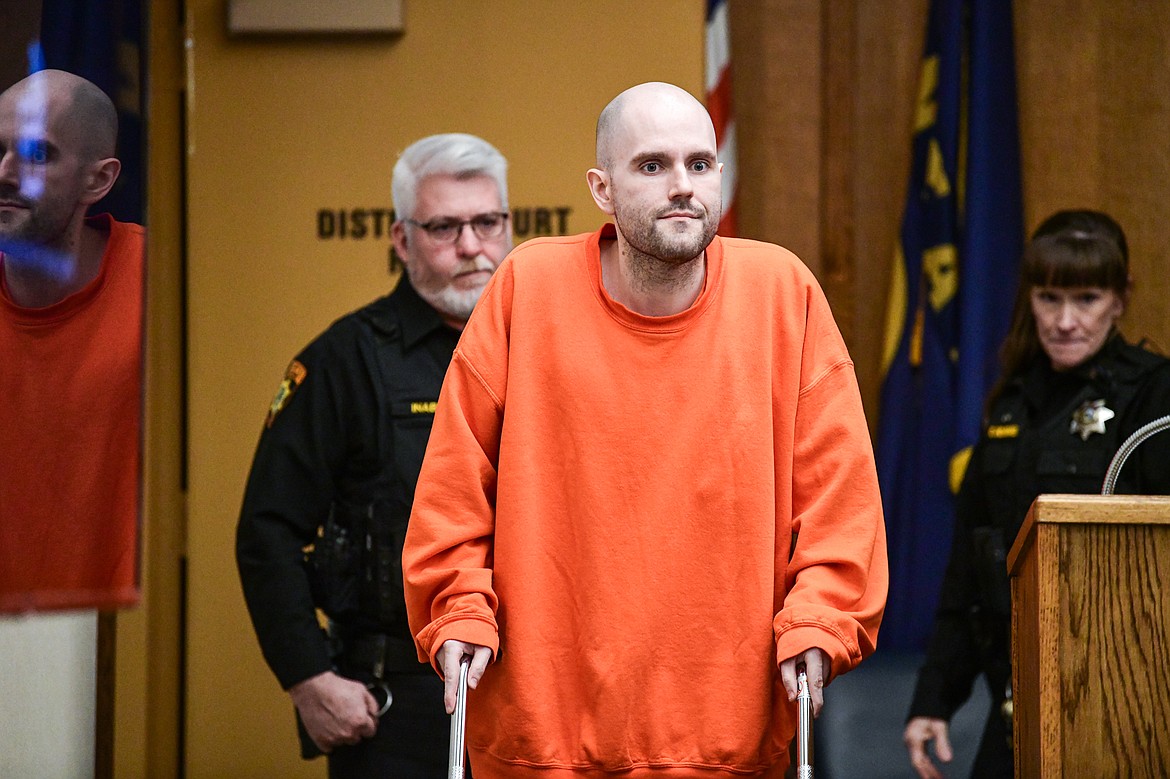 Jonathan Douglas Shaw appears for his sentencing hearing in Flathead County District Court in Kalispell on Thursday, Nov. 30. (Casey Kreider/Daily Inter Lake)