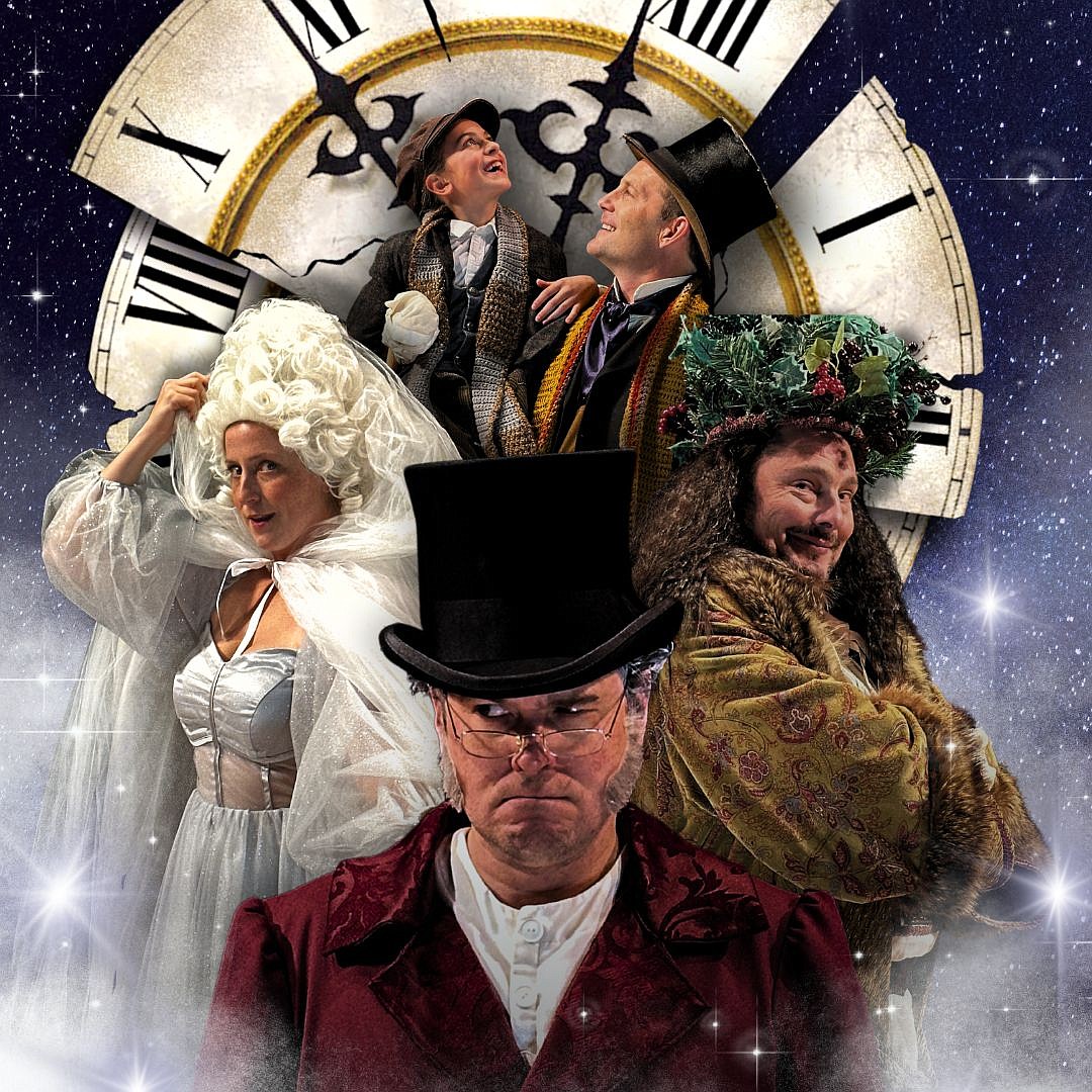 "A Christmas Carol: The Musical" at Whitefish Theatre Co. stars Malcolm Sharbutt, Laura Abernethy, Rob Koelzer, Michael Oaks and Britten Pullen. (Photo courtesy of WTC)